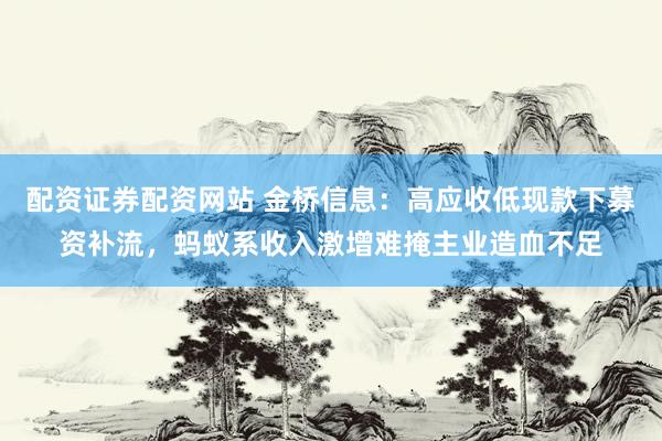 配资证券配资网站 金桥信息：高应收低现款下募资补流，蚂蚁系收入激增难掩主业造血不足