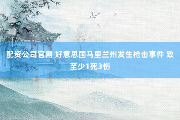 配资公司官网 好意思国马里兰州发生枪击事件 致至少1死3伤