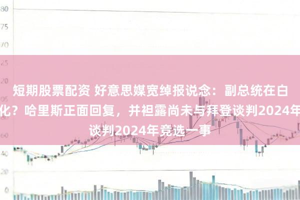 短期股票配资 好意思媒宽绰报说念：副总统在白宫被旯旮化？哈里斯正面回复，并袒露尚未与拜登谈判2024年竞选一事
